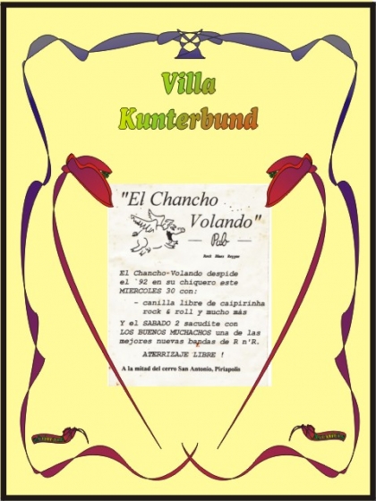 1992 Afiche "Chancho volando" - toque fin de año "Los Buenos Muchachos"